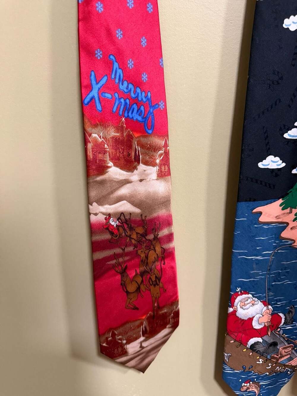Three Vintage Christmas Neckties